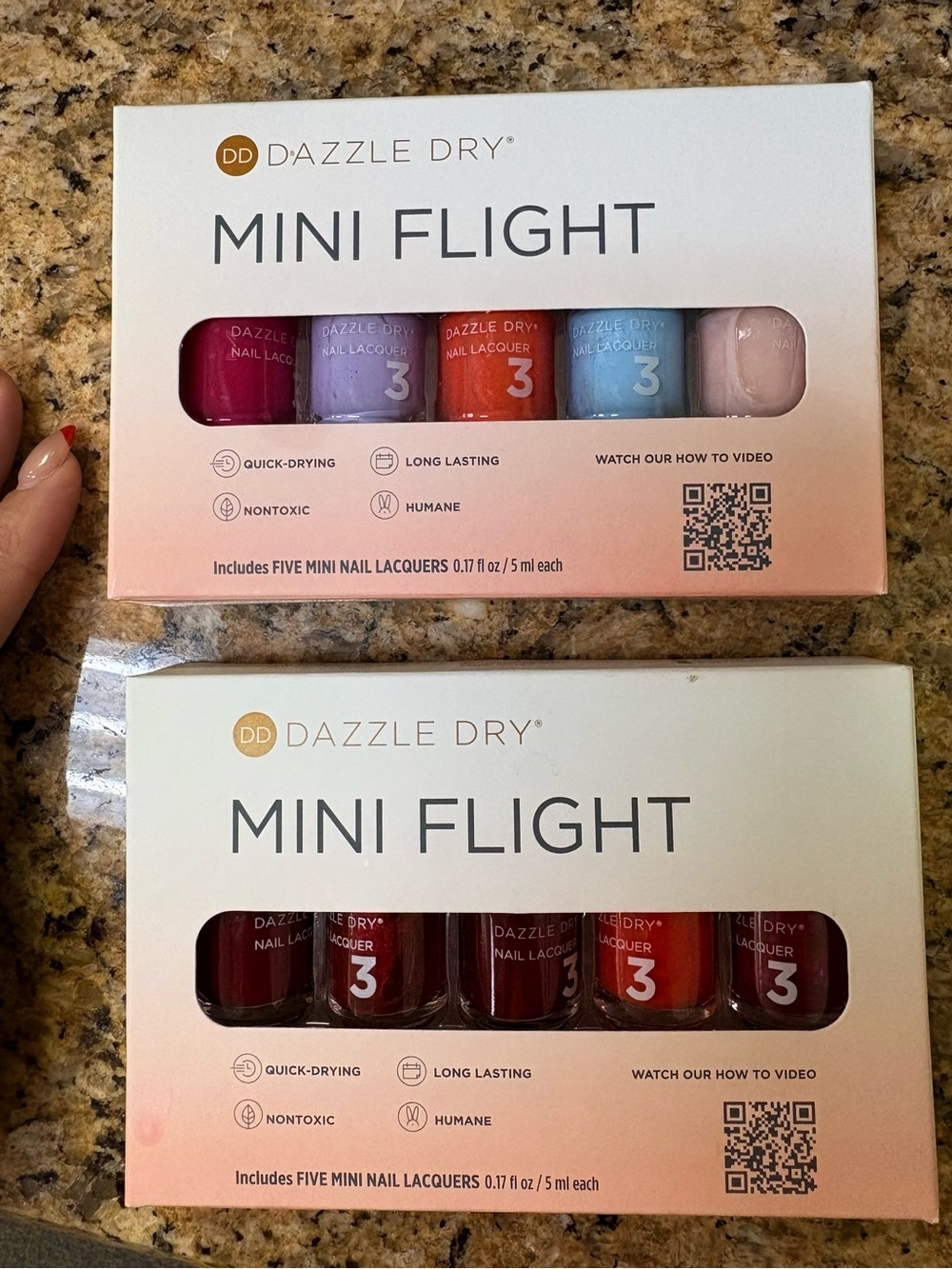 DAZZLE DRYMini Flight Nail Lacquer Set - Assorted Pink, Purple, Red, Blue, Cream